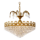 Brass and cut crystal basket chandelier, Empire style.