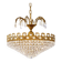 Brass and cut crystal basket chandelier, Empire style.