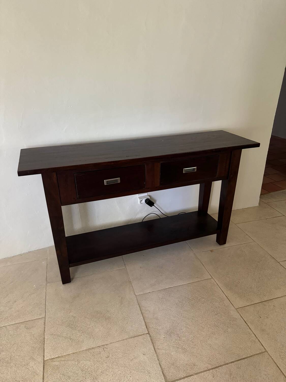 Table d'appoint console en bois massif