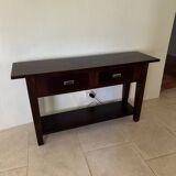 Console side table in solid wood
