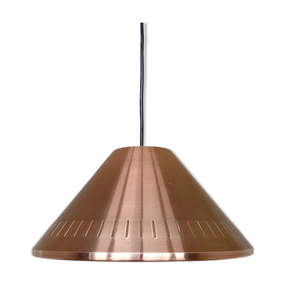 Suspension vintage rouge cuivre aluminium perforaté