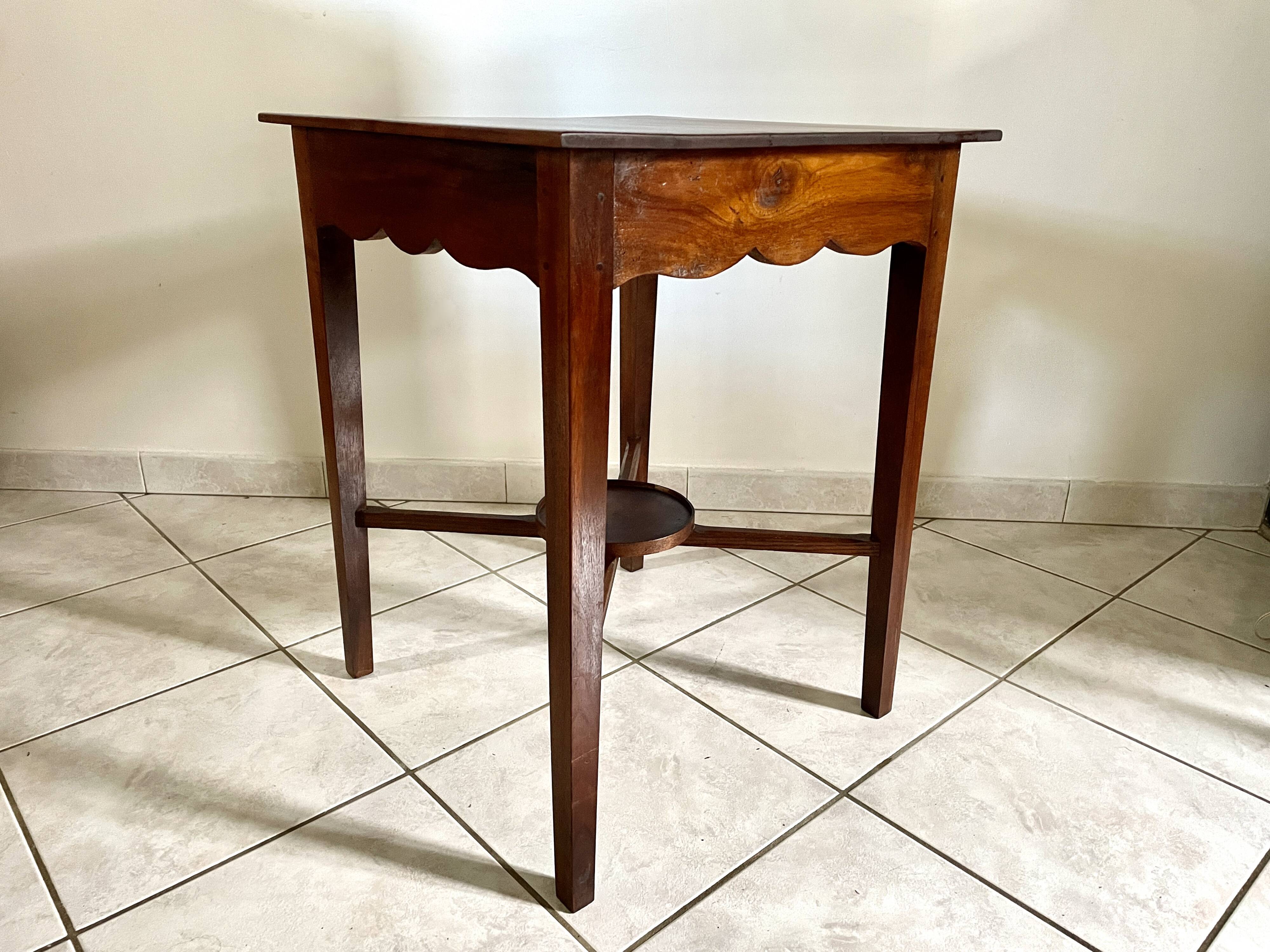 Square mahogany side table, 1970s
