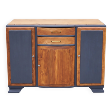 Mado buffet in grey-orange and wood from the 1950s, completely restored.