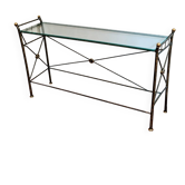 Glass and wrought iron console