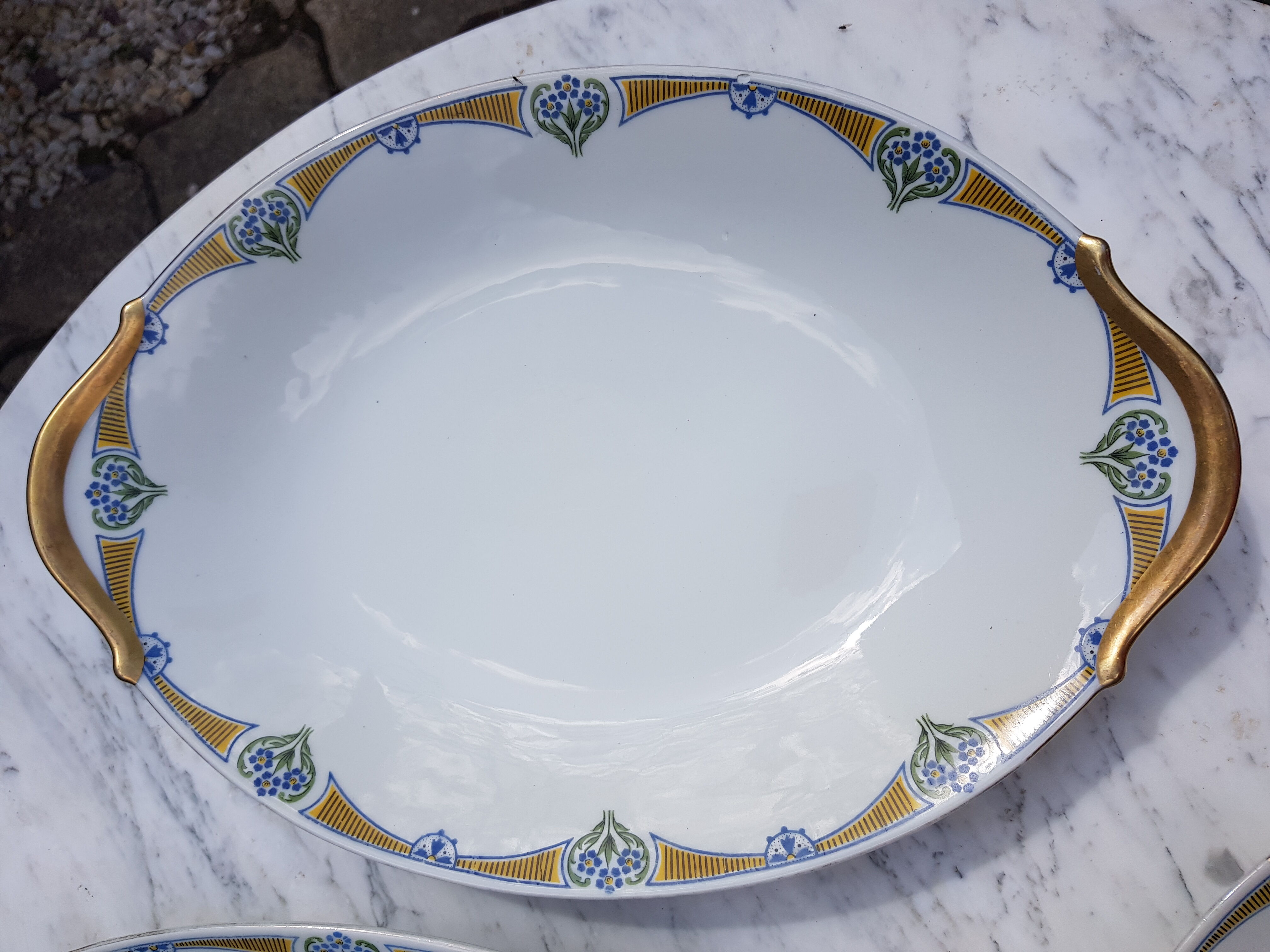 3 large serving dishes in Limoges porcelain