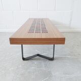 low flower bench, coffee table with tiles