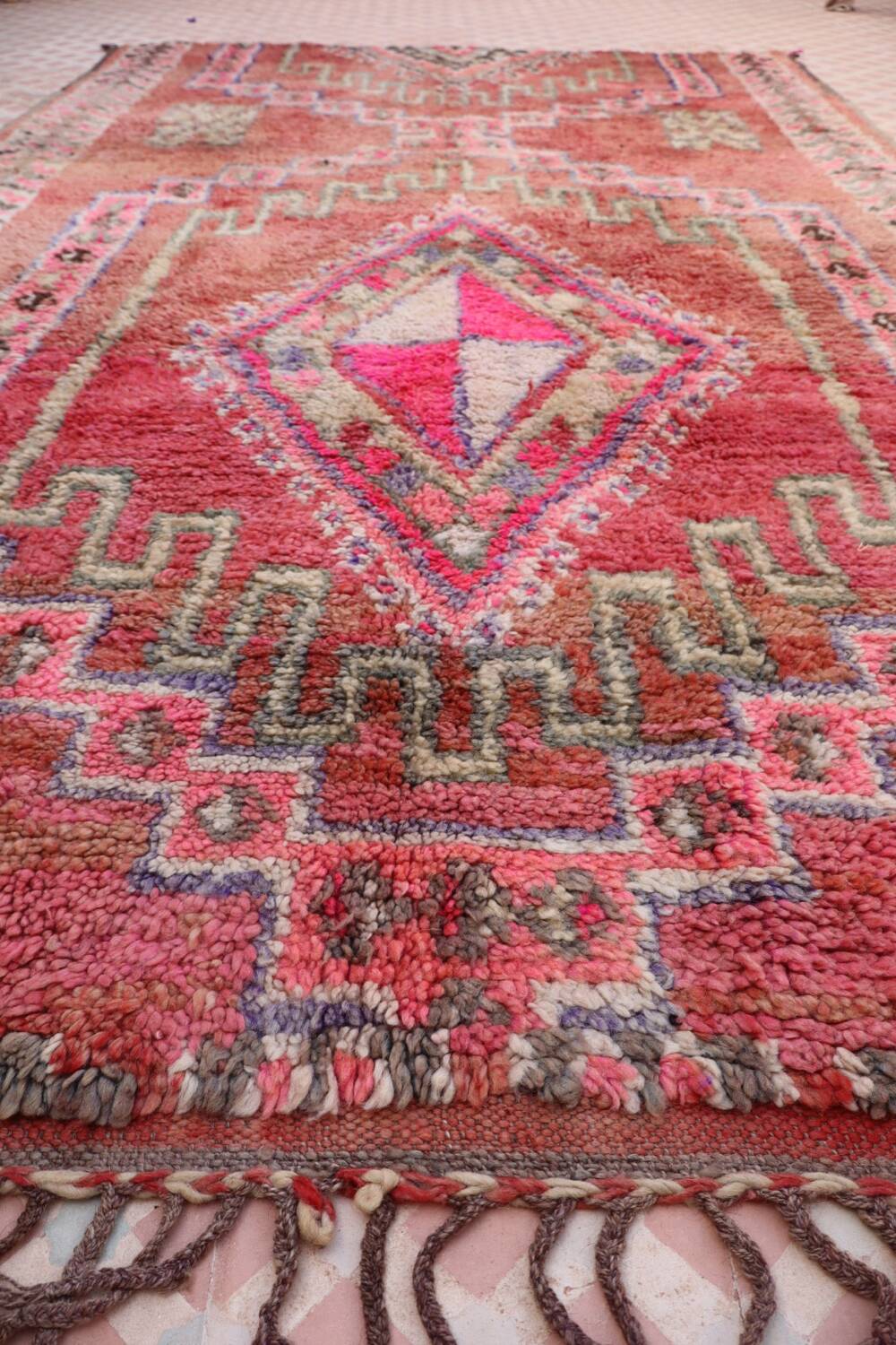 Vintage pink Berber rug