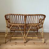 Vintage rattan bench