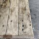 Solid oak coffee table with industrial cast iron legs