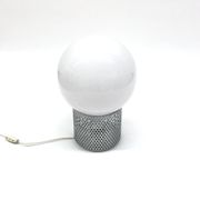Lamp in chrome steel and opal glass by Michel Boyer for Verre Lumière