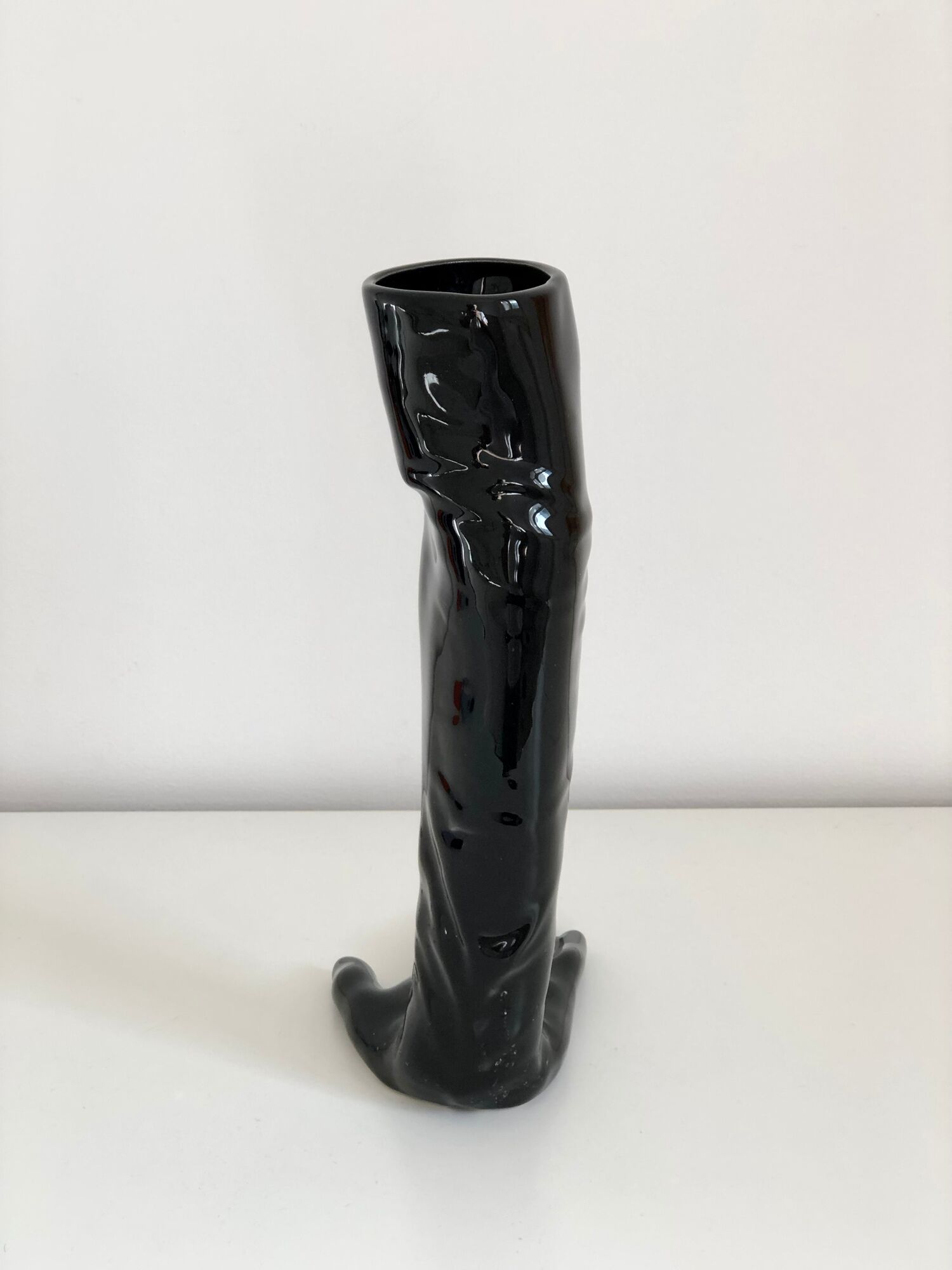 Glove-shaped ceramic vase Axis edition, France, 1980