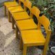 Lot de cinq chaises bois années 50