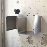 "Zig-zag" satin stainless steel shelf by Joelle Ferlande and François Monnet