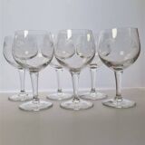 Set of 6 stemmed glasses