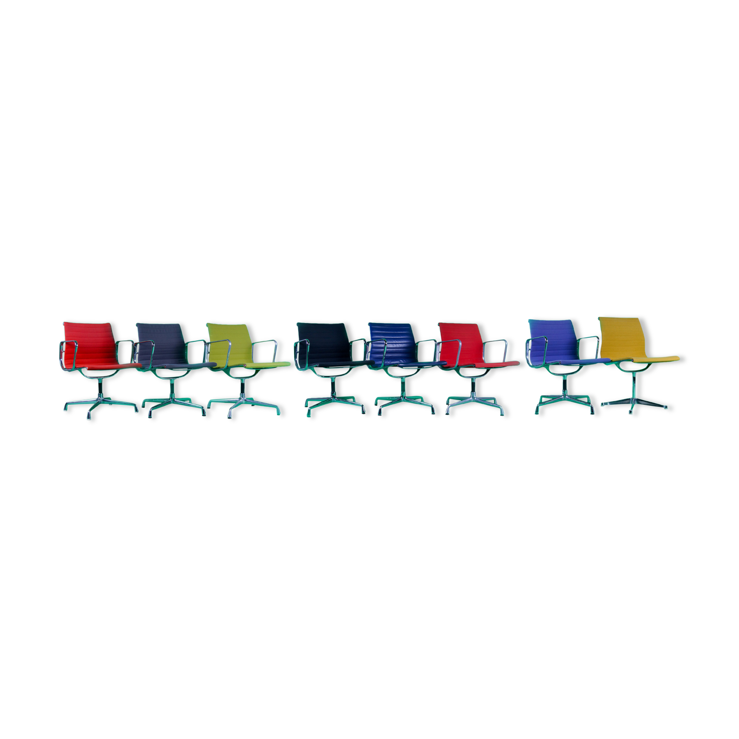 Set of 8 chairs model EA108 & EA107 by Charles and Ray Eales Vitra edition