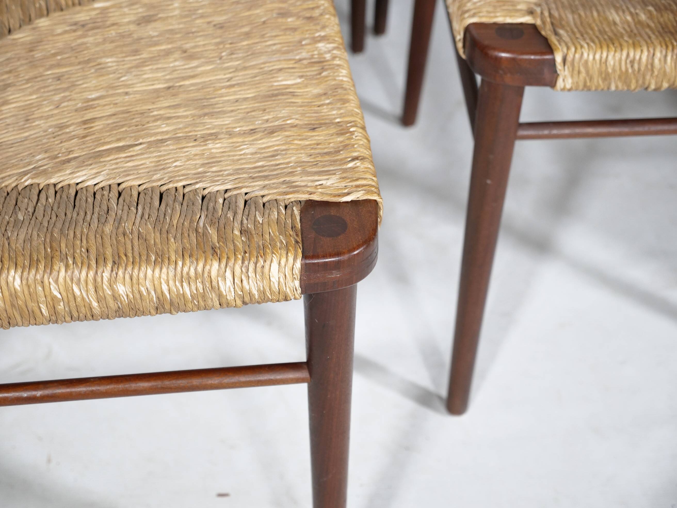 Teak Cane Chairs 351 Georg Leowald for Wilkhahn 1960s