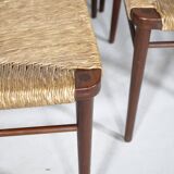 Teak Cane Chairs 351 Georg Leowald for Wilkhahn 1960s