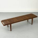 Mid Century Teak Flower Bench, 1960s