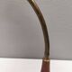 Table lamp in aubergine coloured metal, brass bend and teak wood 1960-70s