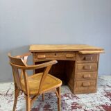 1950s oak veneer desk