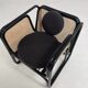 Cubic armchair in black rattan and canework