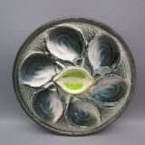 6 antique St Clément barbotine oyster plates