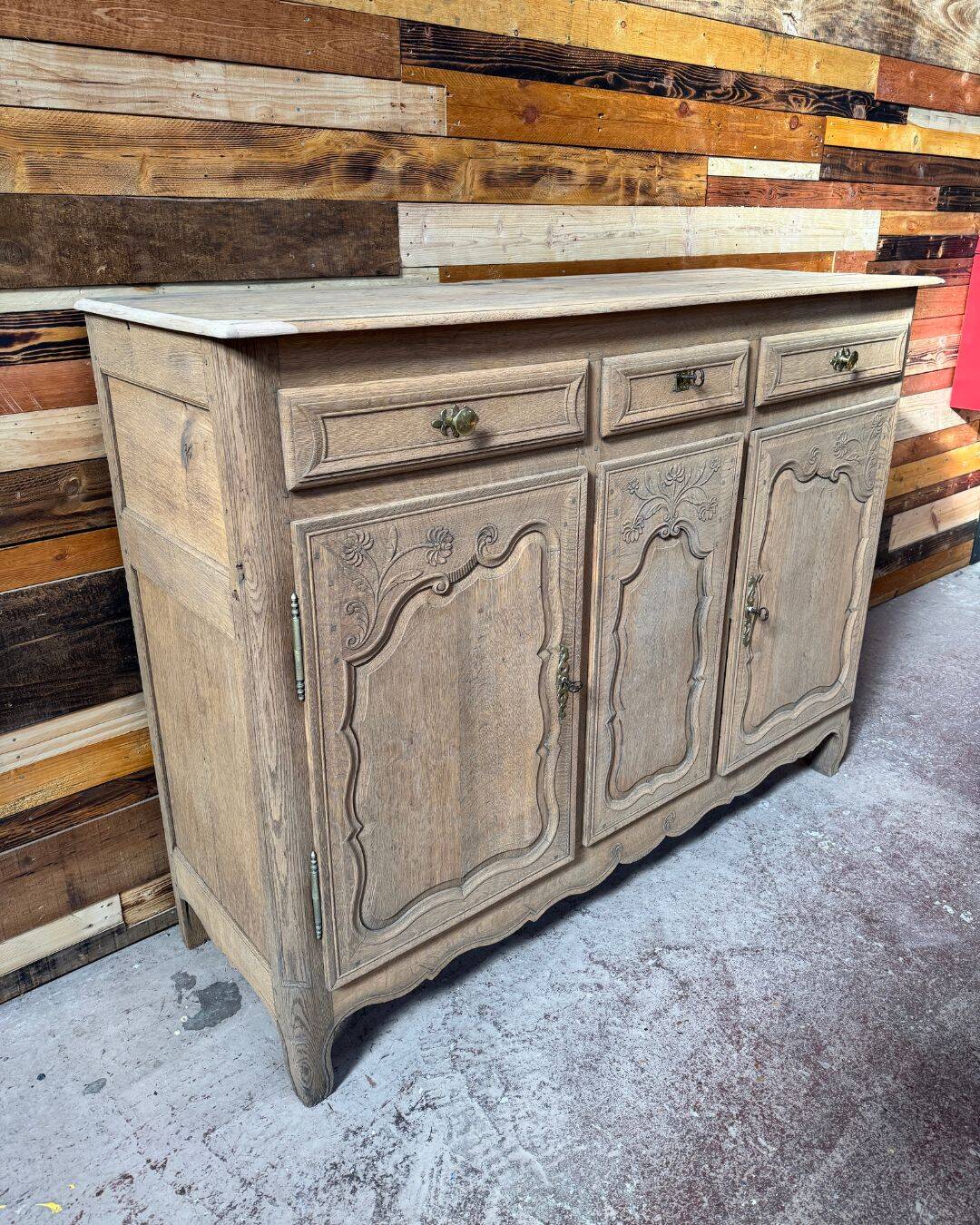 Solid oak buffet - sandblasted - late 18th century