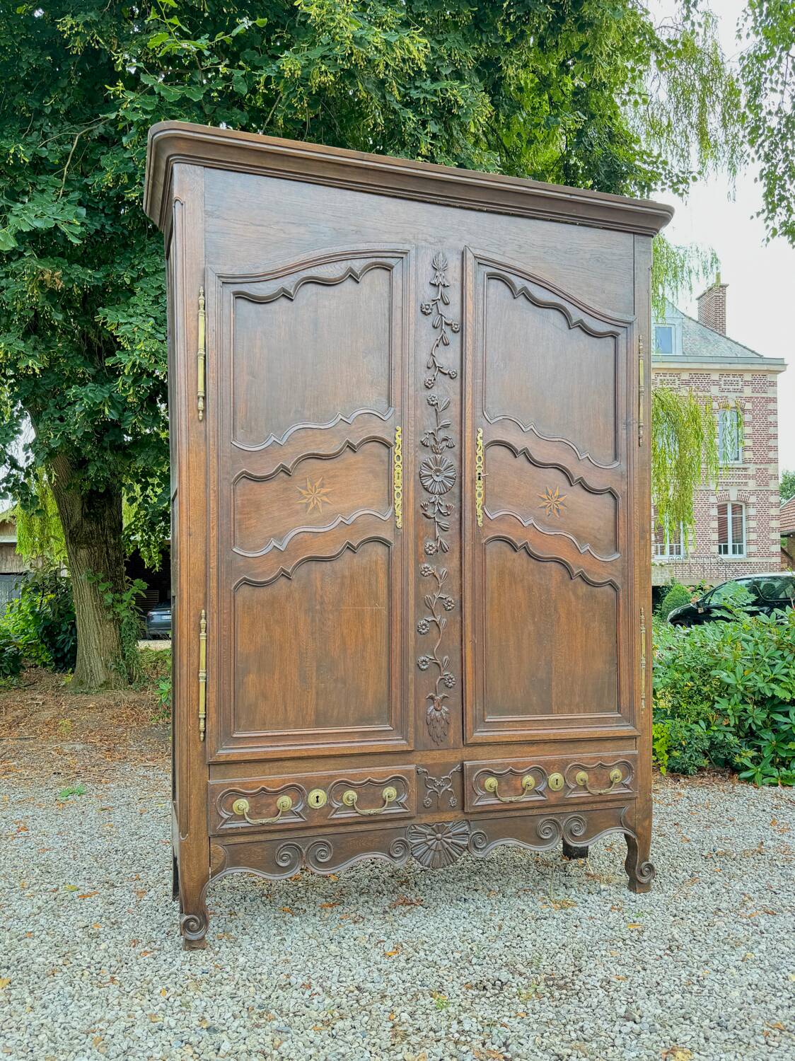 Louis XV Period 18th Century Oak Lorraine Wardrobe