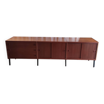 Enfilade moderniste en teck par René-Jean Caillette - années 50/60