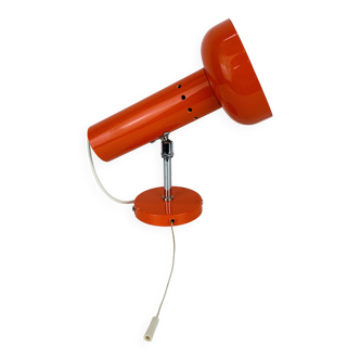 Vintage 70s orange spotlight wall light, space age