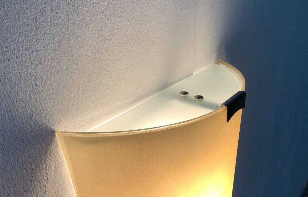 Postmodern vintage Italian glass wall lamp by Lucitalia, 1970s.