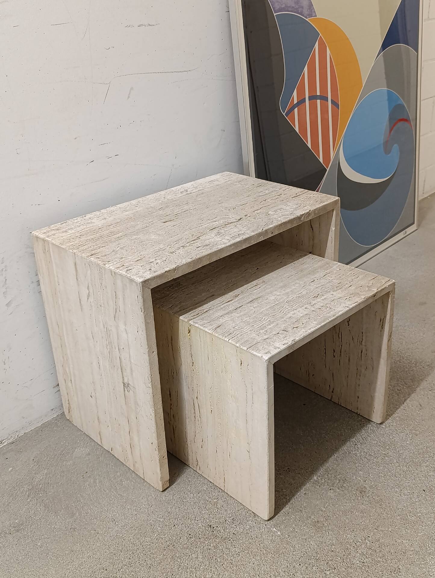 Nested tables in travertine