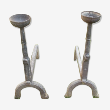 Pair of chenets, iron prams