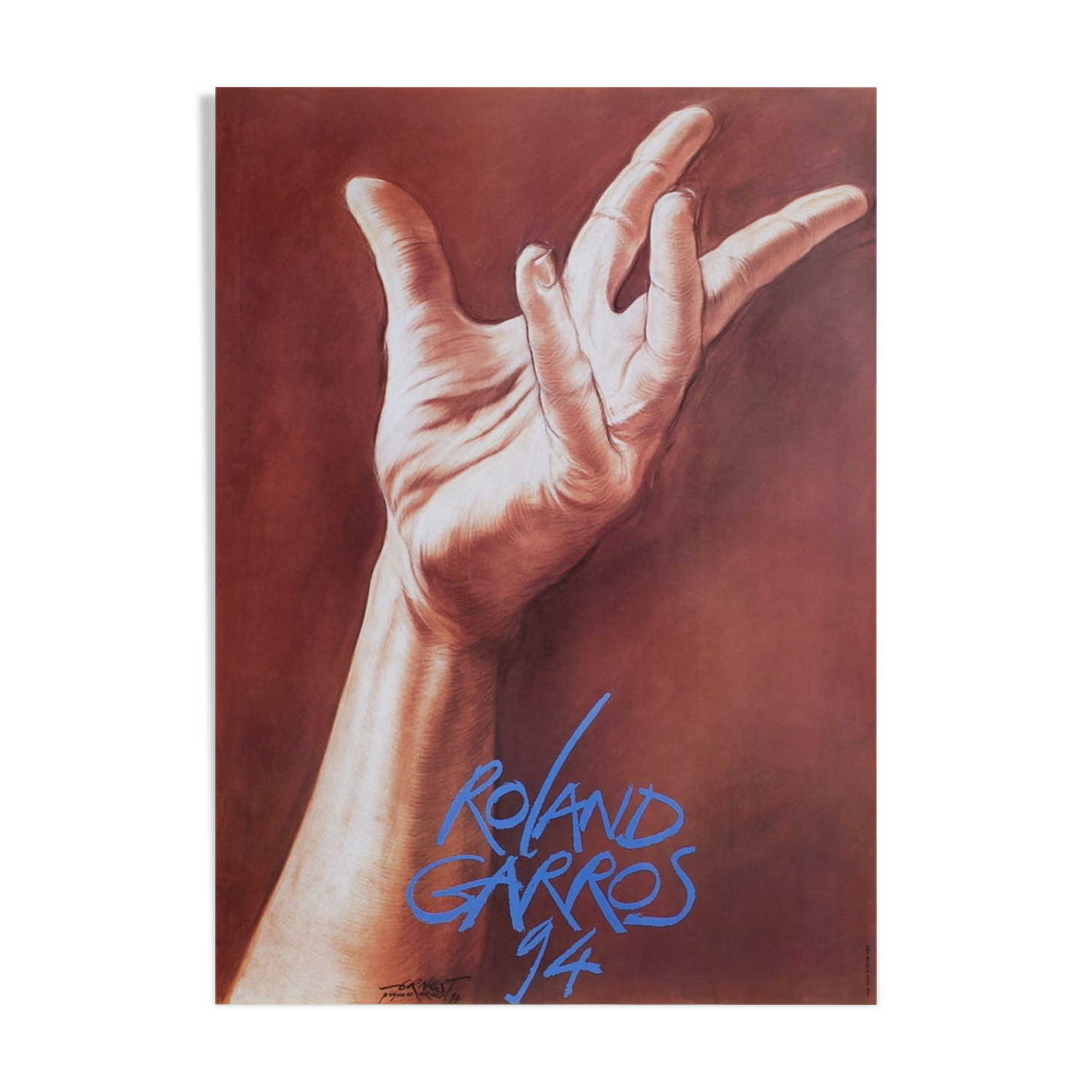Official poster Roland Garros 1994 by Ernest Pignon-Ernest
