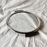 Vintage round mirror tray