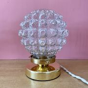 Vintage globe table lamp in molded glass