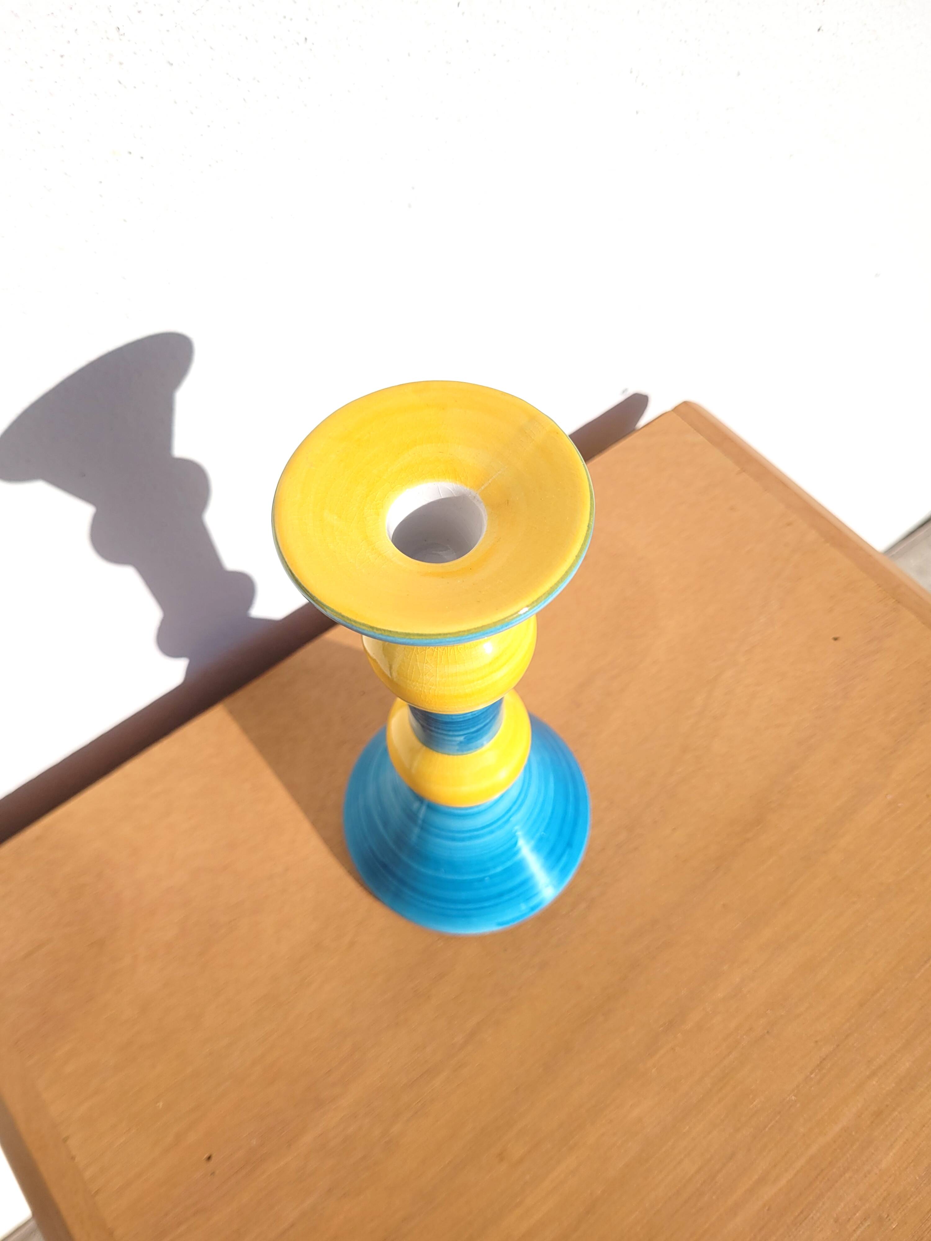 Portugal ceramic diabolo candle holder