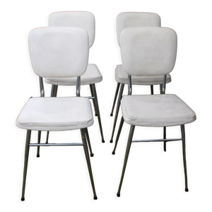 4 chaises chrome et skaï 1970
