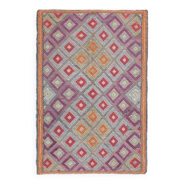 Vintage Turkish Oushak Handmade Wool Cotton Purple Area Rug 165x244