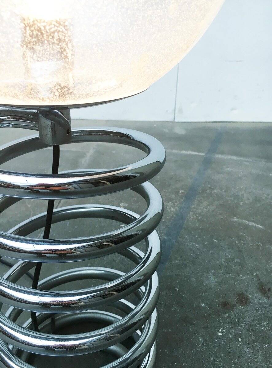 Floor lamp with spiral bulb from the German space age mid-century by Ingo Maurer for M-Design, 1960s.