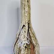Fat lava glazed ceramic bottle vase
