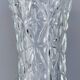 Vintage moulded glass vase from the 60s-70s, geometric design.