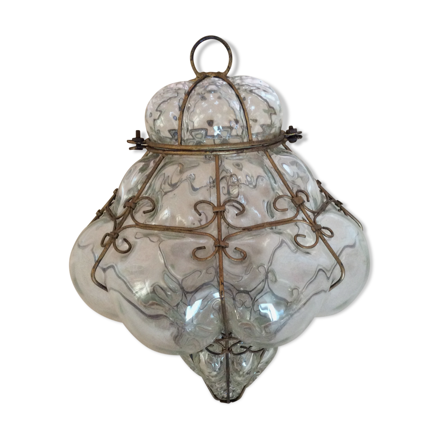 Antique blown glass chandelier