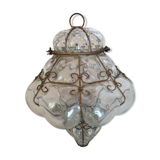 Lustre verre soufflé ancien