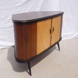 Corner chest of drawers with sliding doors