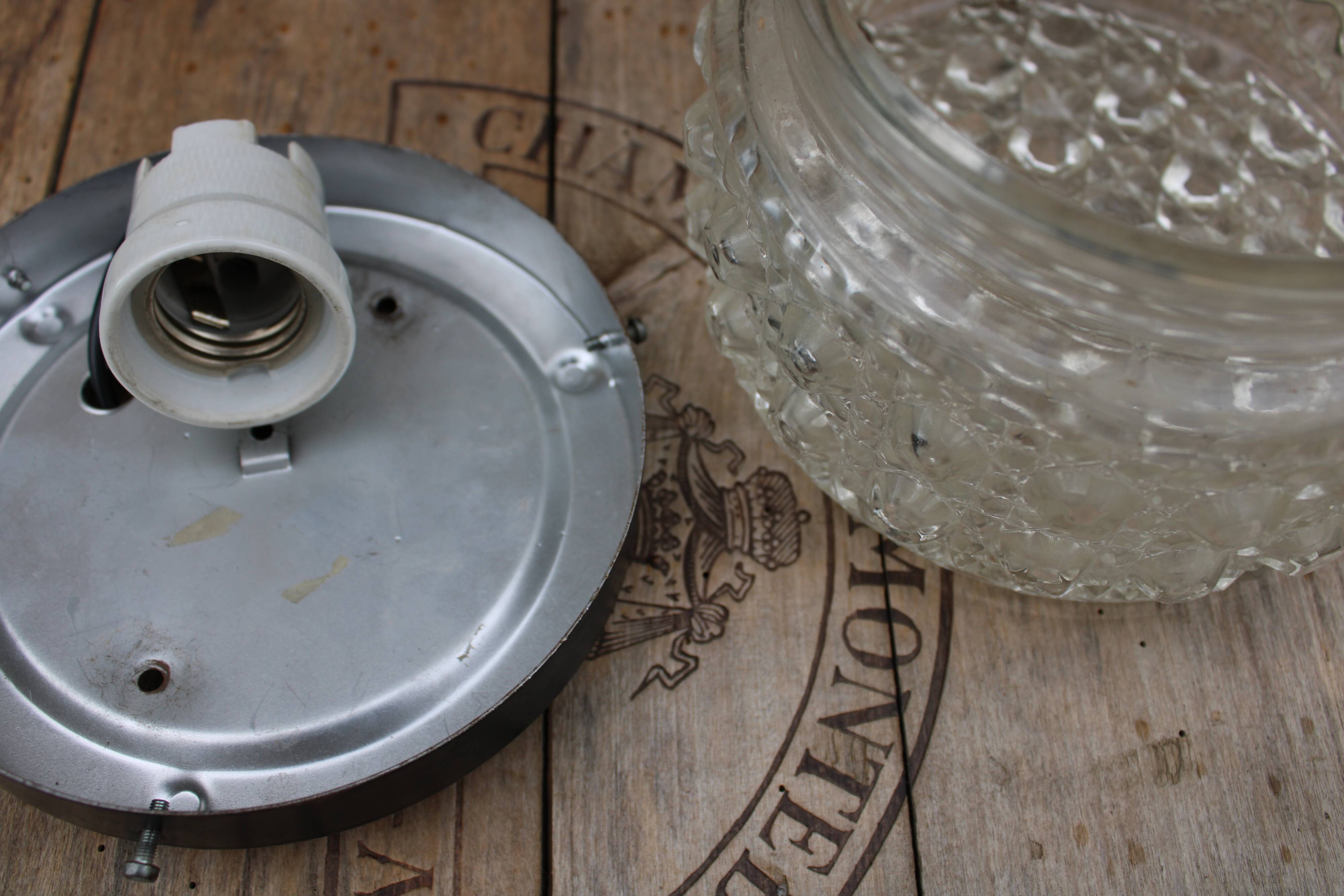 Moulded glass ceiling light