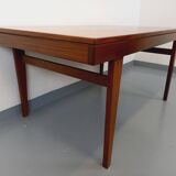 Vintage Scandinavian 50s 60s teak dining table with extension