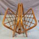 Vintage Bamboo and Rattan Folding Magazine Rack - 70s