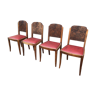 4 chaises art deco noyer 1950