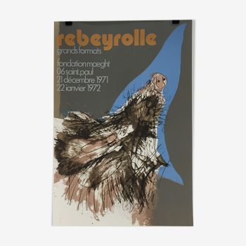 Affiche exposition Rebeyrolle fondation Maeght 1971